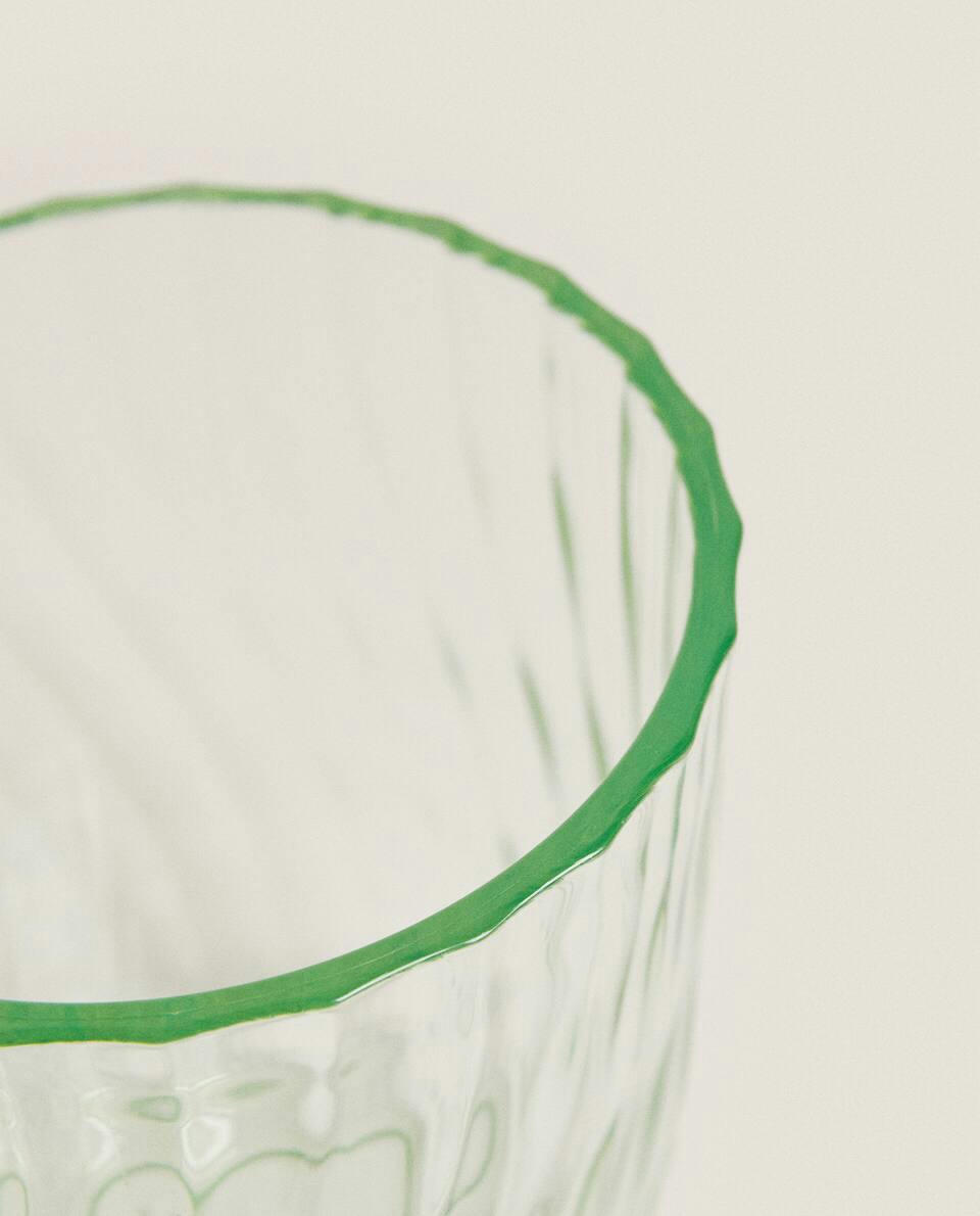 COLOURED TUMBLER WITH LINES