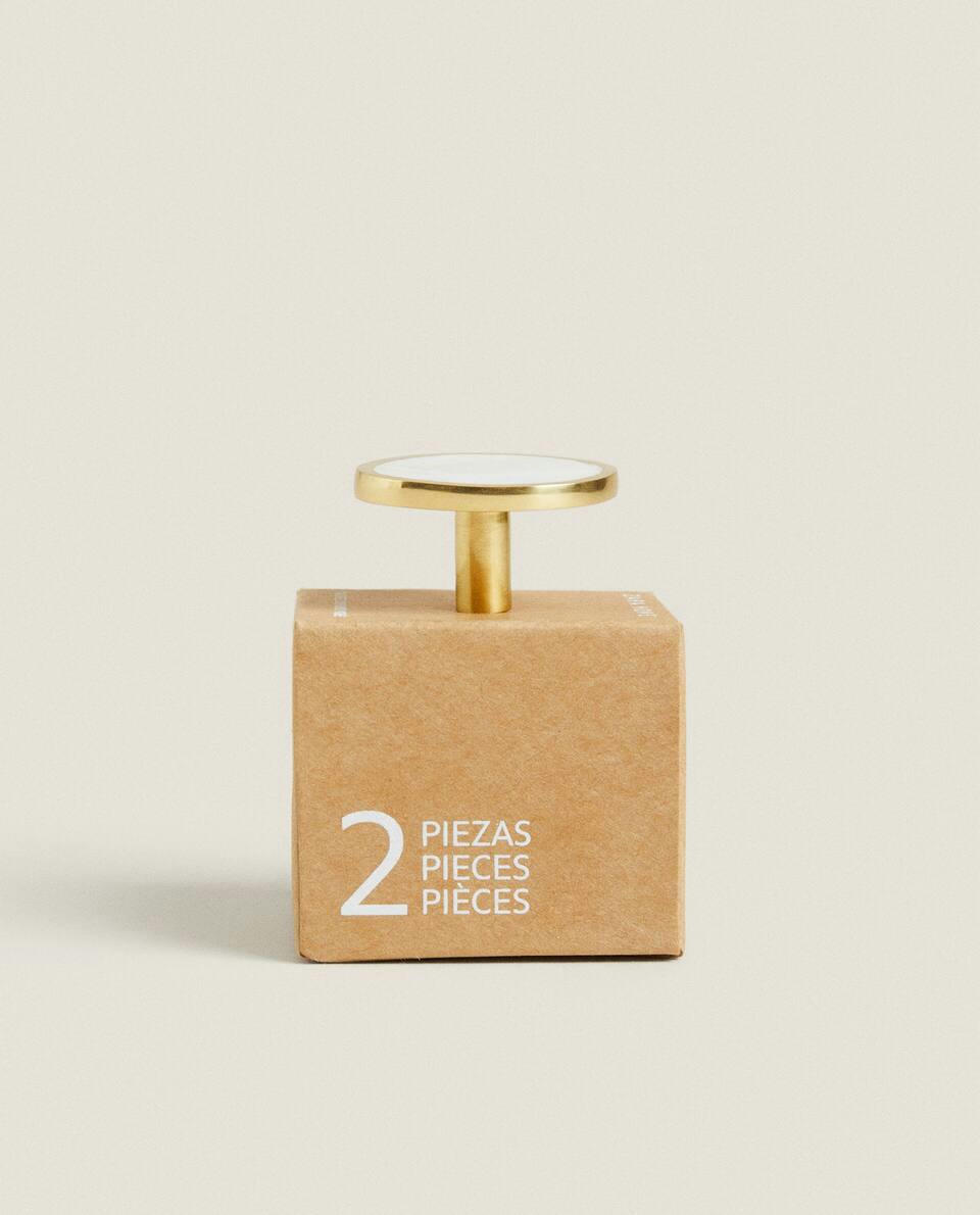 MOTHER-OF-PEARL EFFECT DOOR KNOB (PACK OF 2)