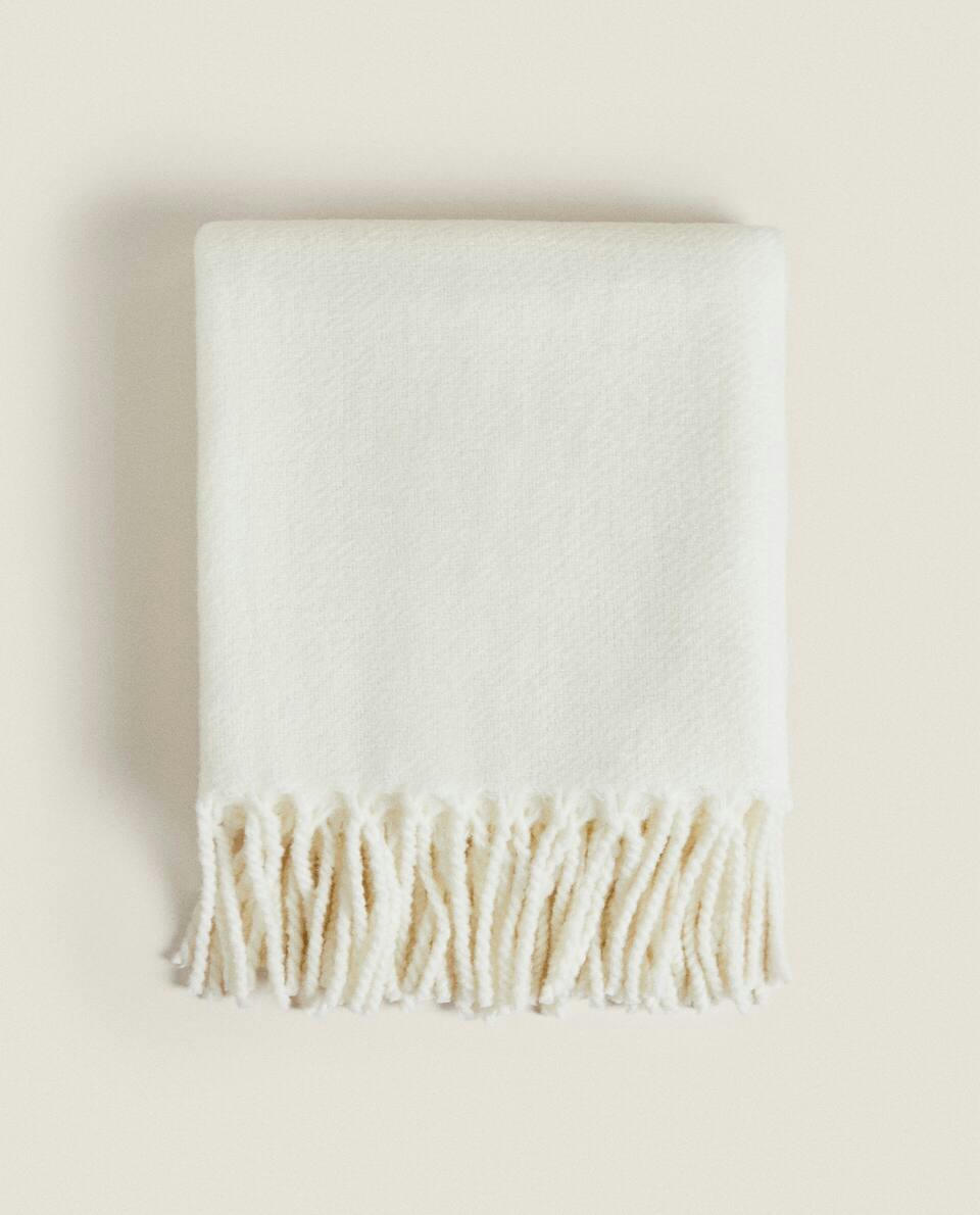 FRINGED WOOL BLANKET