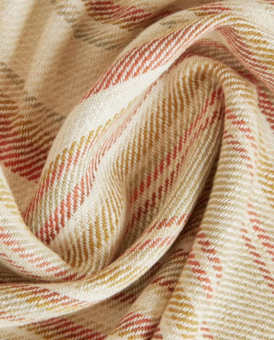 STRIPED COTTON AND LINEN BLANKET