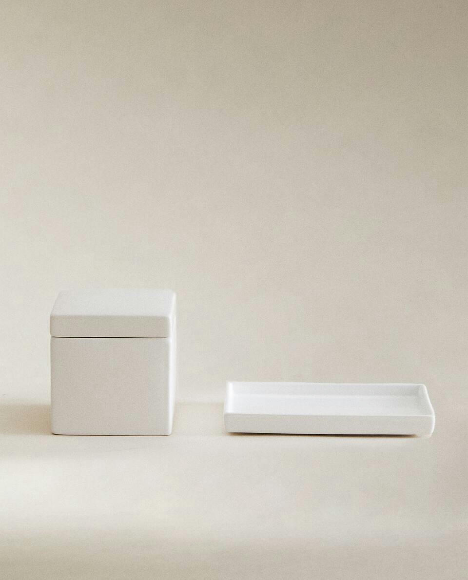 WHITE EARTHENWARE JAR