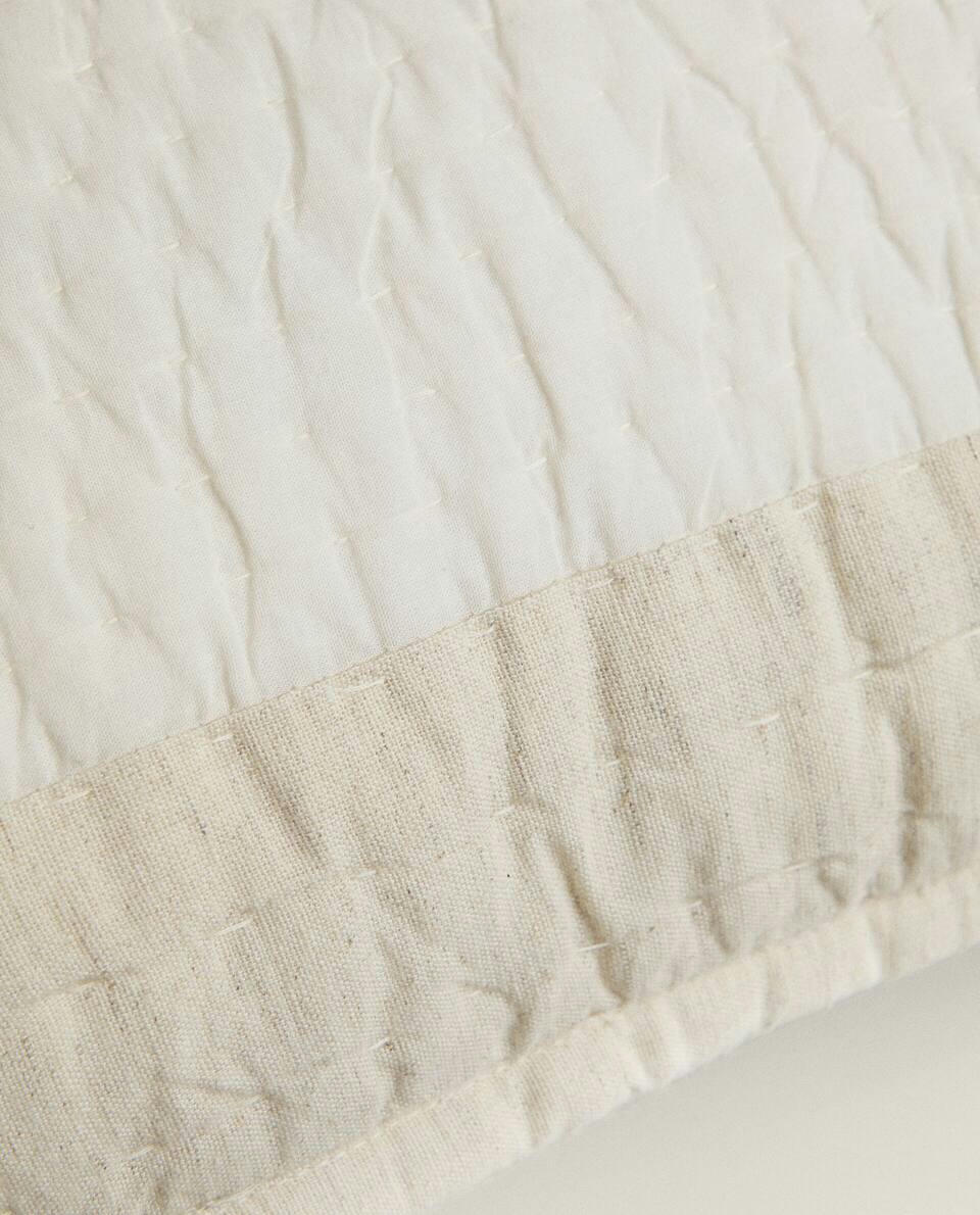QUILTED LINEN CUSHION COVER