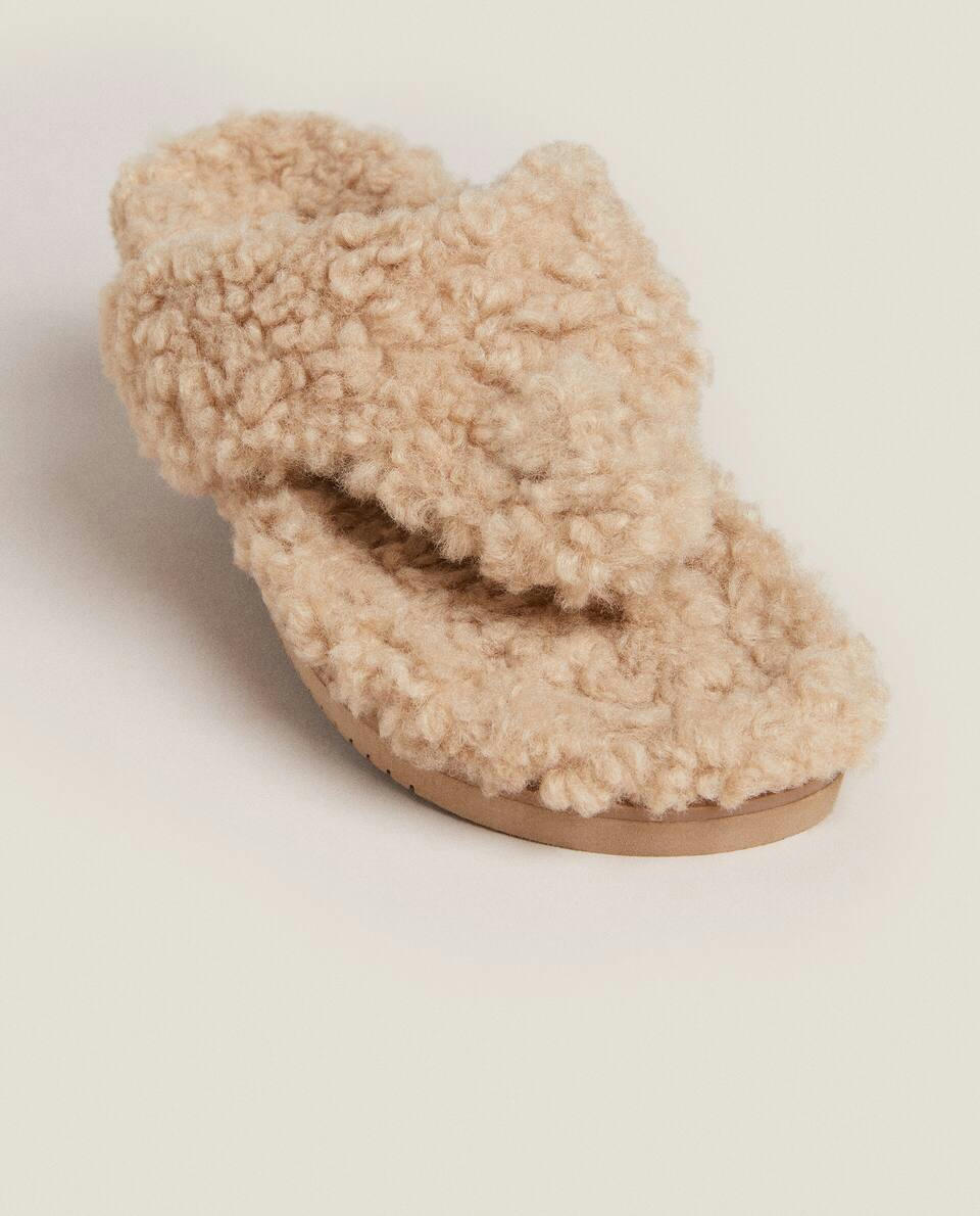 FAUX FUR SANDALS