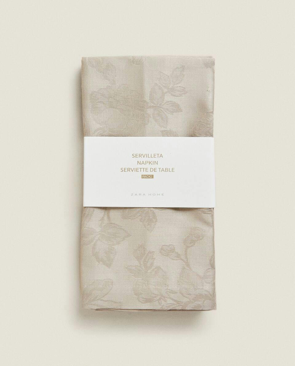 FLORAL JACQUARD NAPKINS (PACK OF 2)
