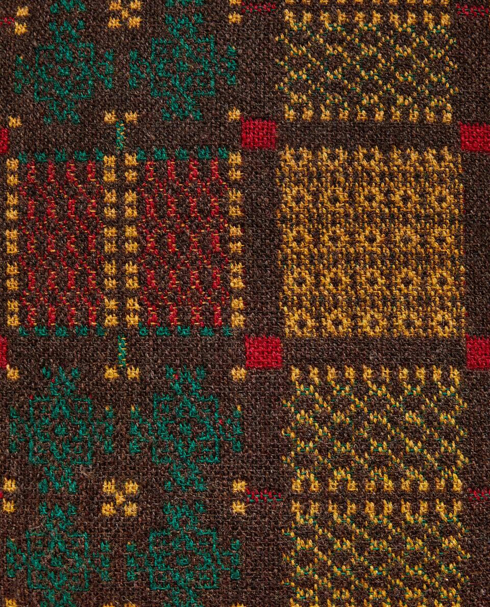 MULTICOLOURED JACQUARD WOOL CUSHION COVER