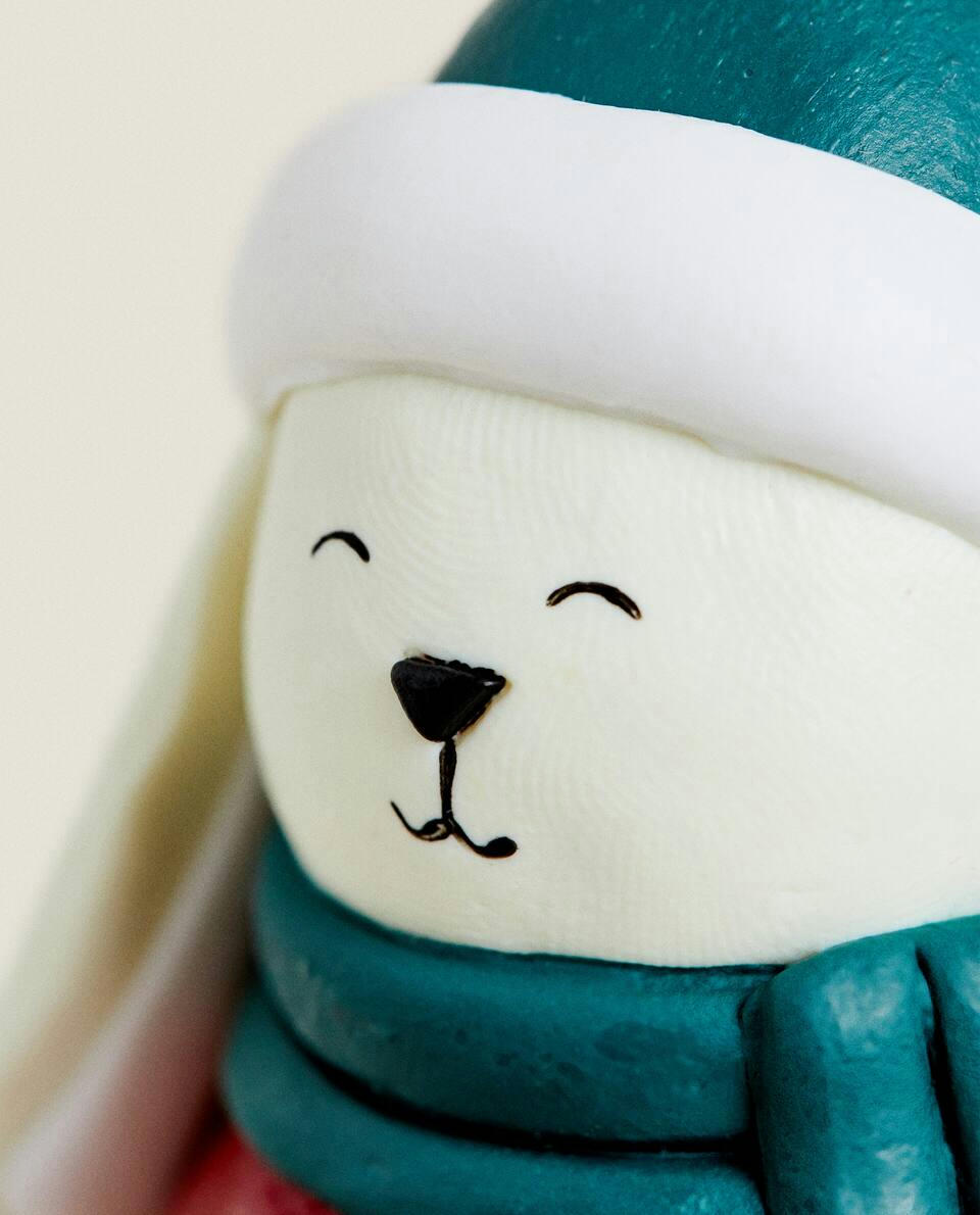 BUNNY-SHAPED CHRISTMAS DECORATION WITH SLEIGH BELL