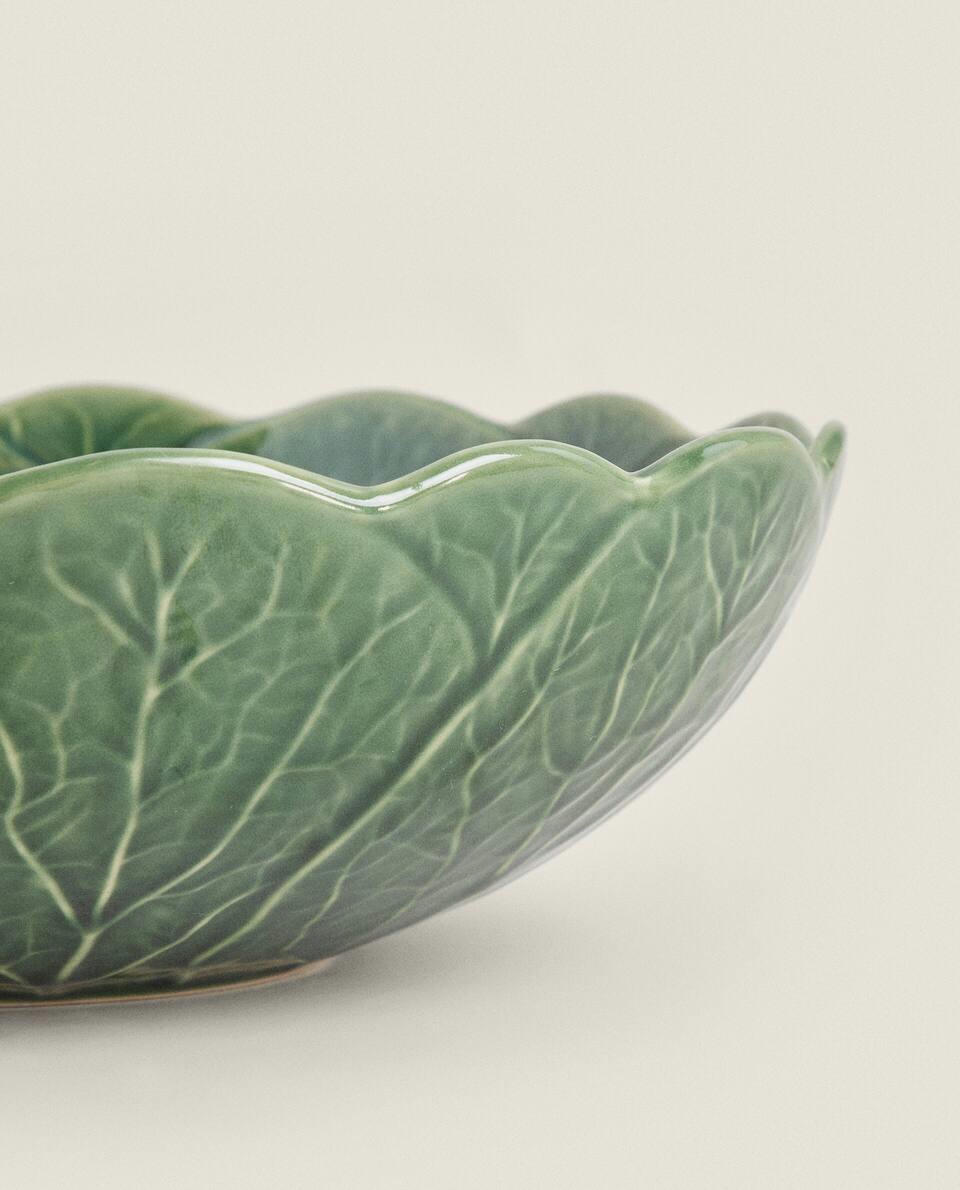 LEAF TRIM EARTHENWARE SALAD BOWL