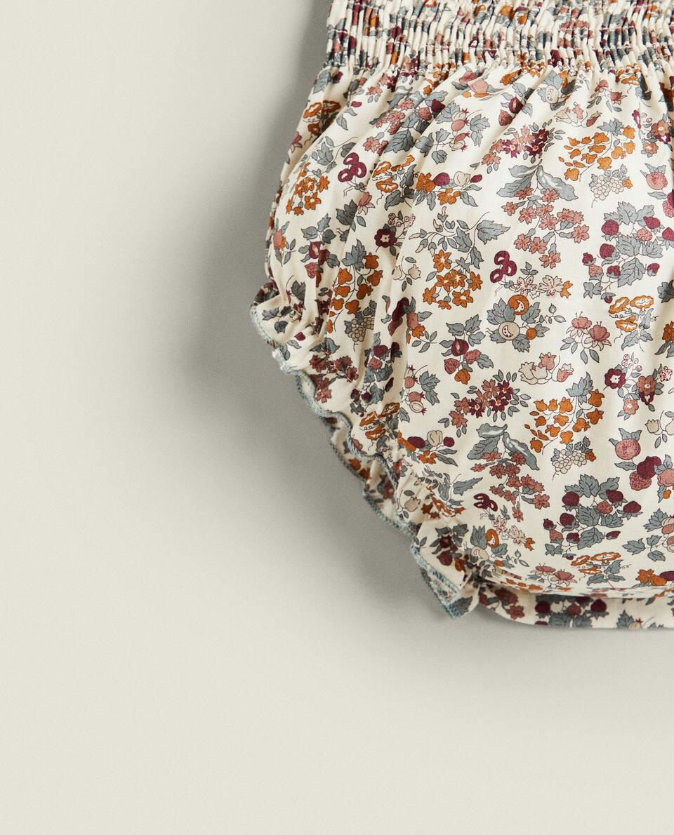 FLORAL PRINT FABRIC BABY BLOOMERS