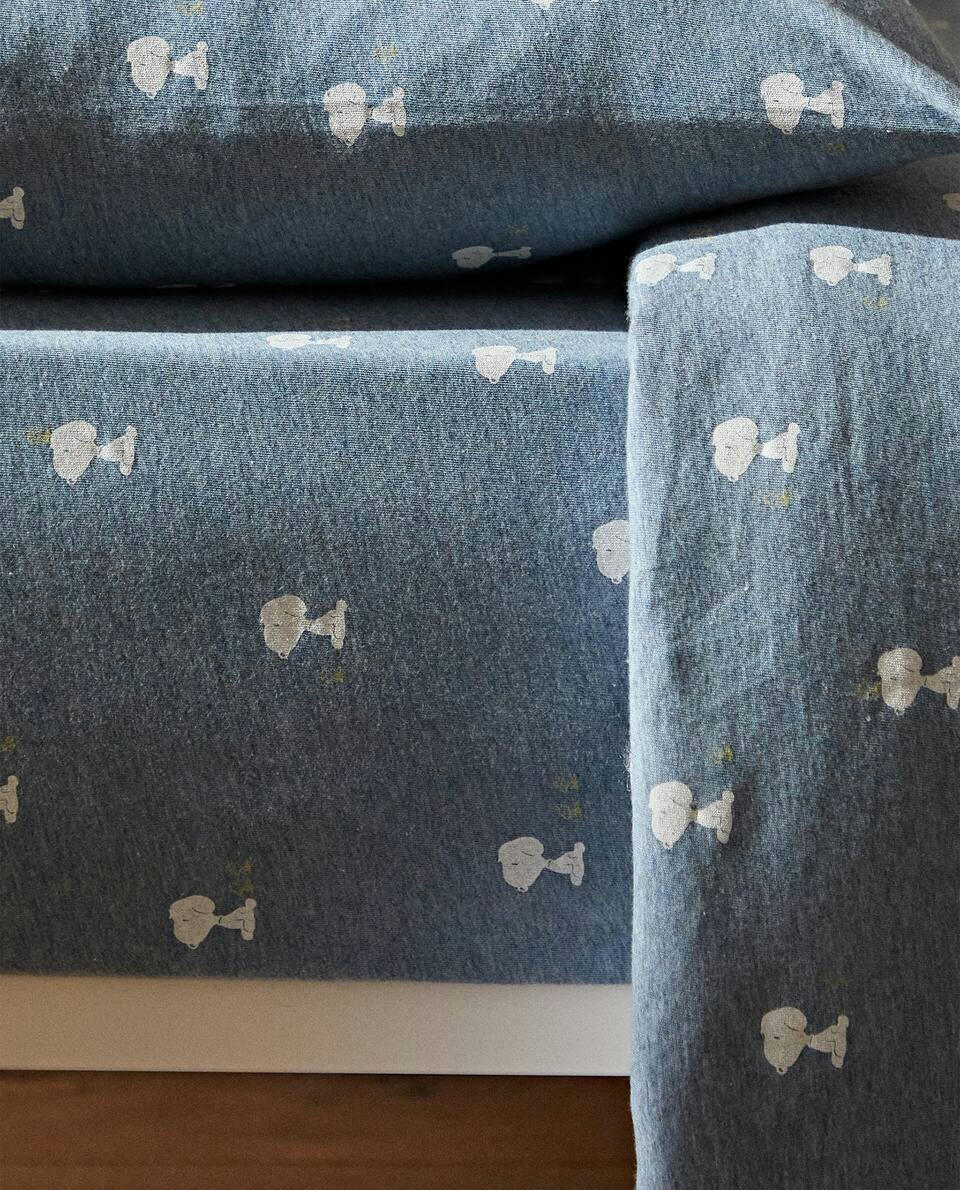 PEANUTS? COTTON JERSEY FITTED SHEET