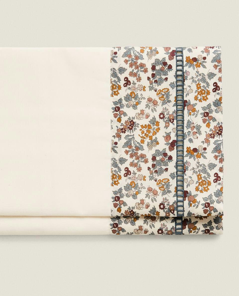 FLORAL PRINT FABRIC CHILDREN’S MINI COT SET (SET OF 2)