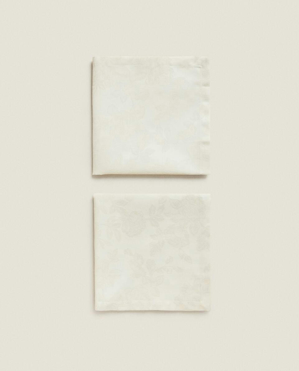 FLORAL JACQUARD NAPKINS (PACK OF 2)