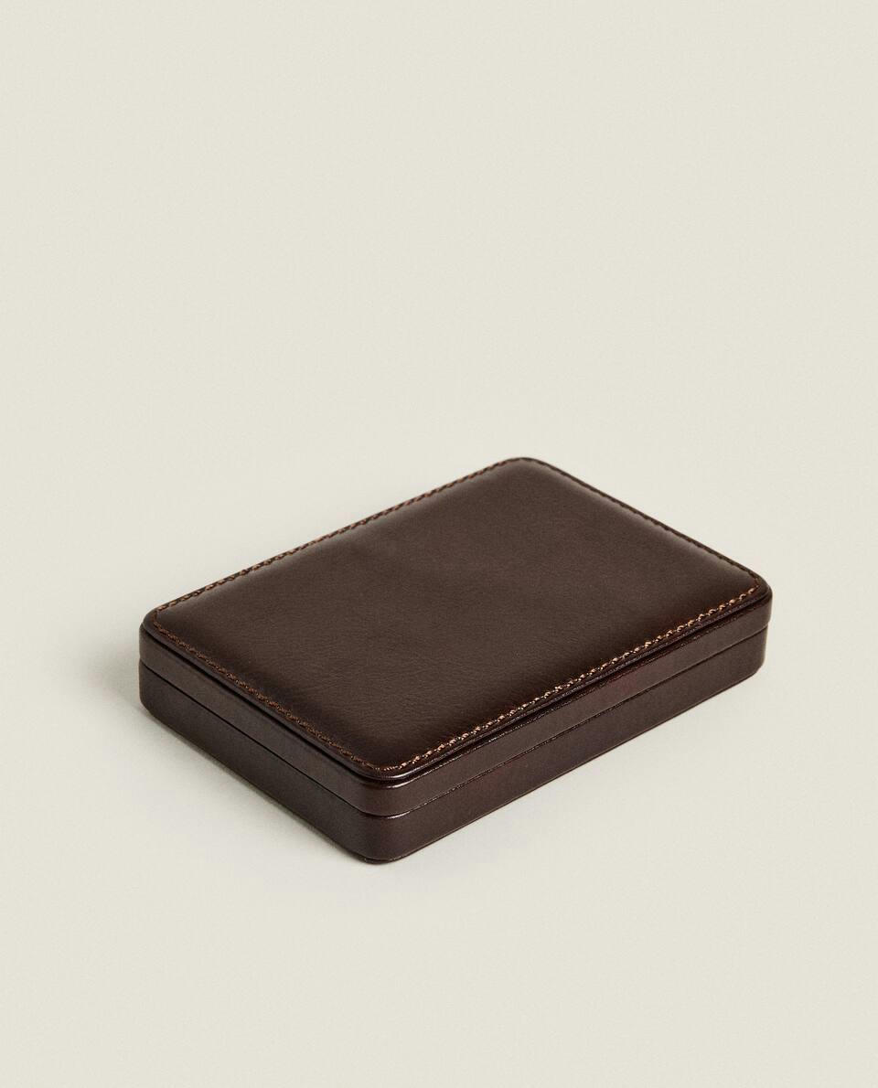 RECTANGULAR LEATHER JEWELLERY BOX