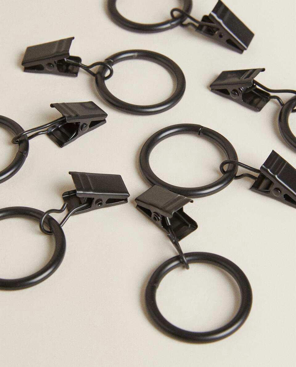 RINGS WITH CURTAIN CLIPS (PACK OF 20)
