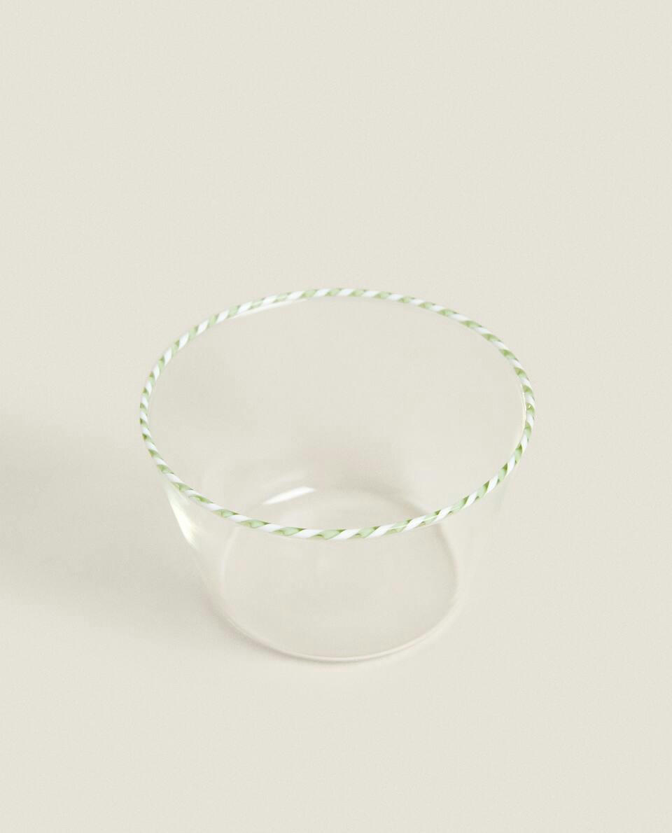 BOROSILICATE GLASS BOWL WITH CHRISTMAS CANDY CANE