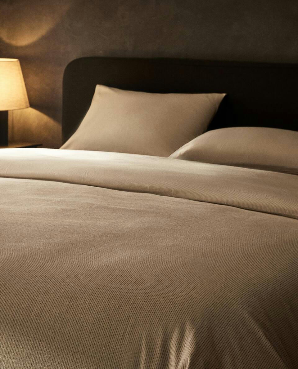 STRIPED FLANNEL DUVET COVER