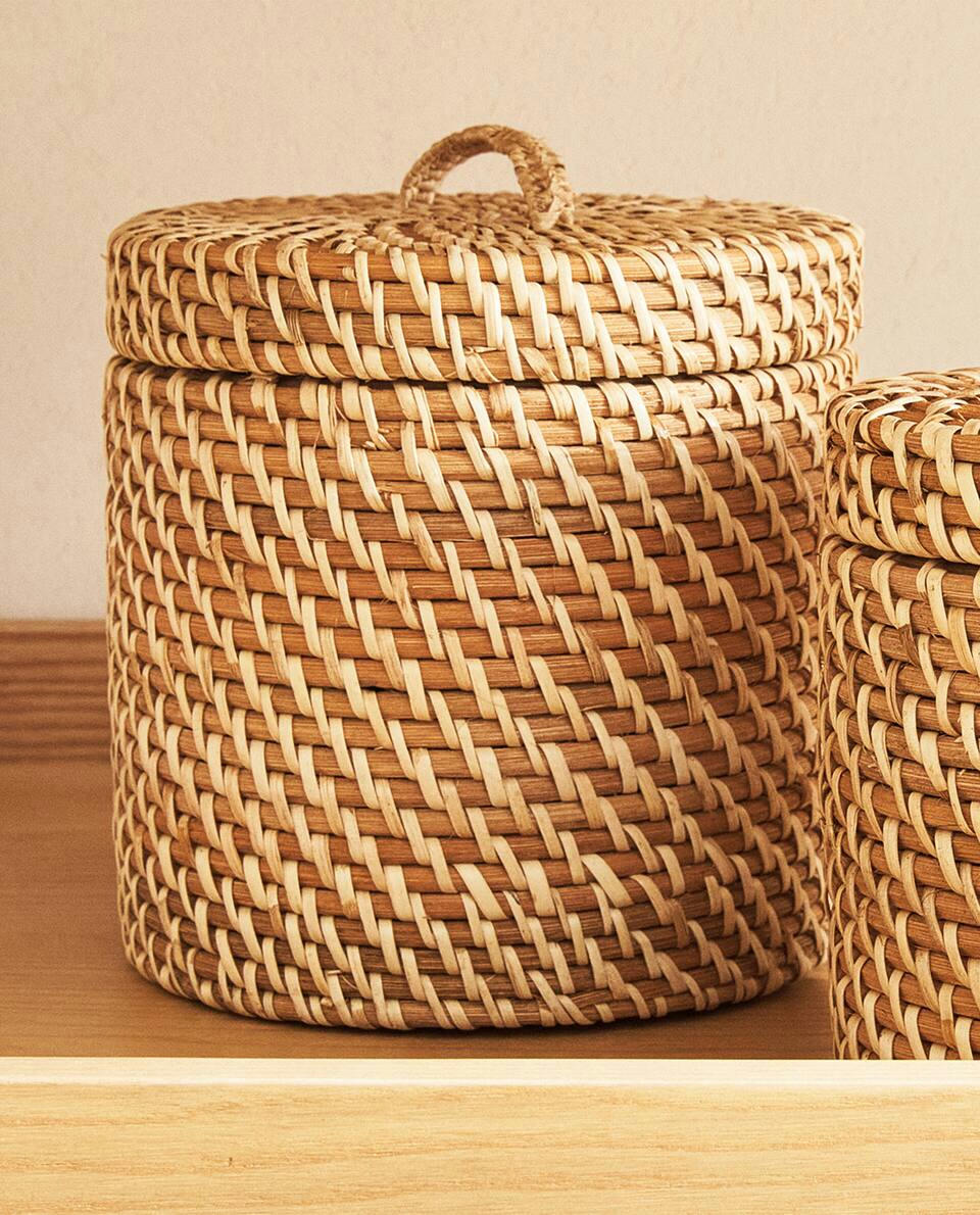 KIDS’ RATTAN HAMPER WITH LID