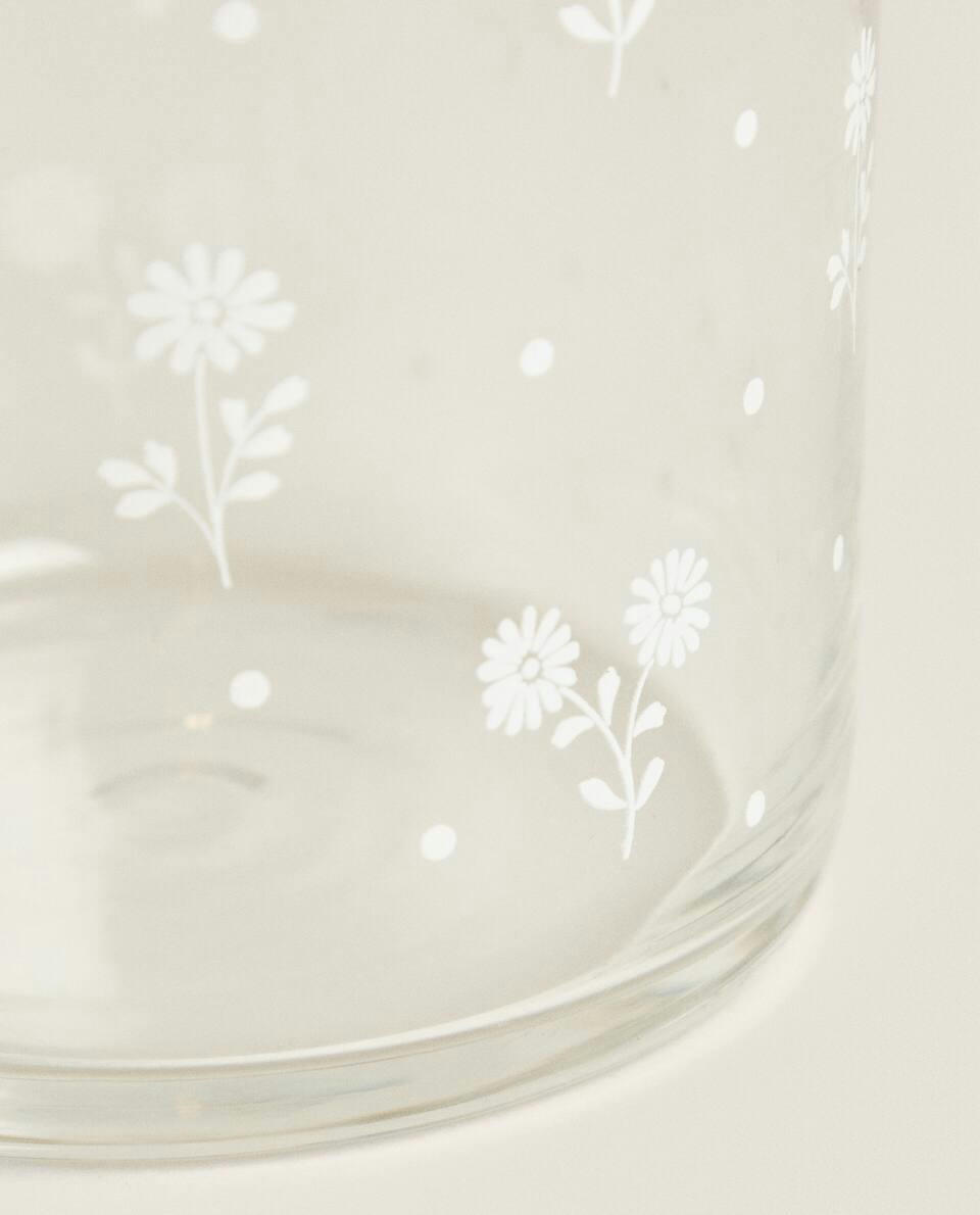 FLORAL GLASS TUMBLER