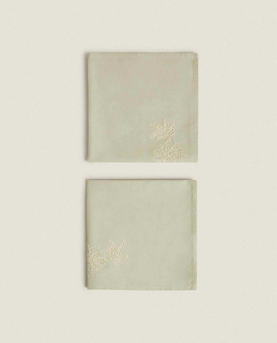 EMBROIDERED COTTON NAPKINS (PACK OF 2)