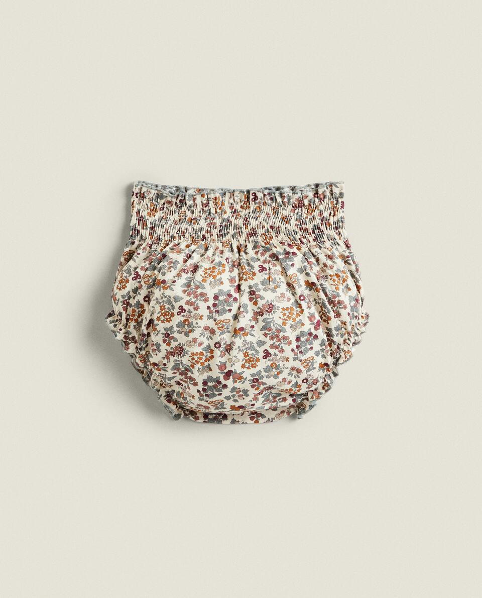 FLORAL PRINT FABRIC BABY BLOOMERS