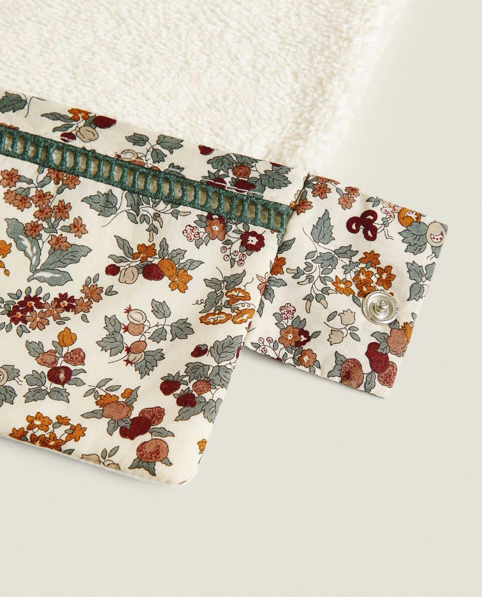 FLORAL PRINT FABRIC CHILDREN'S LONG BIB