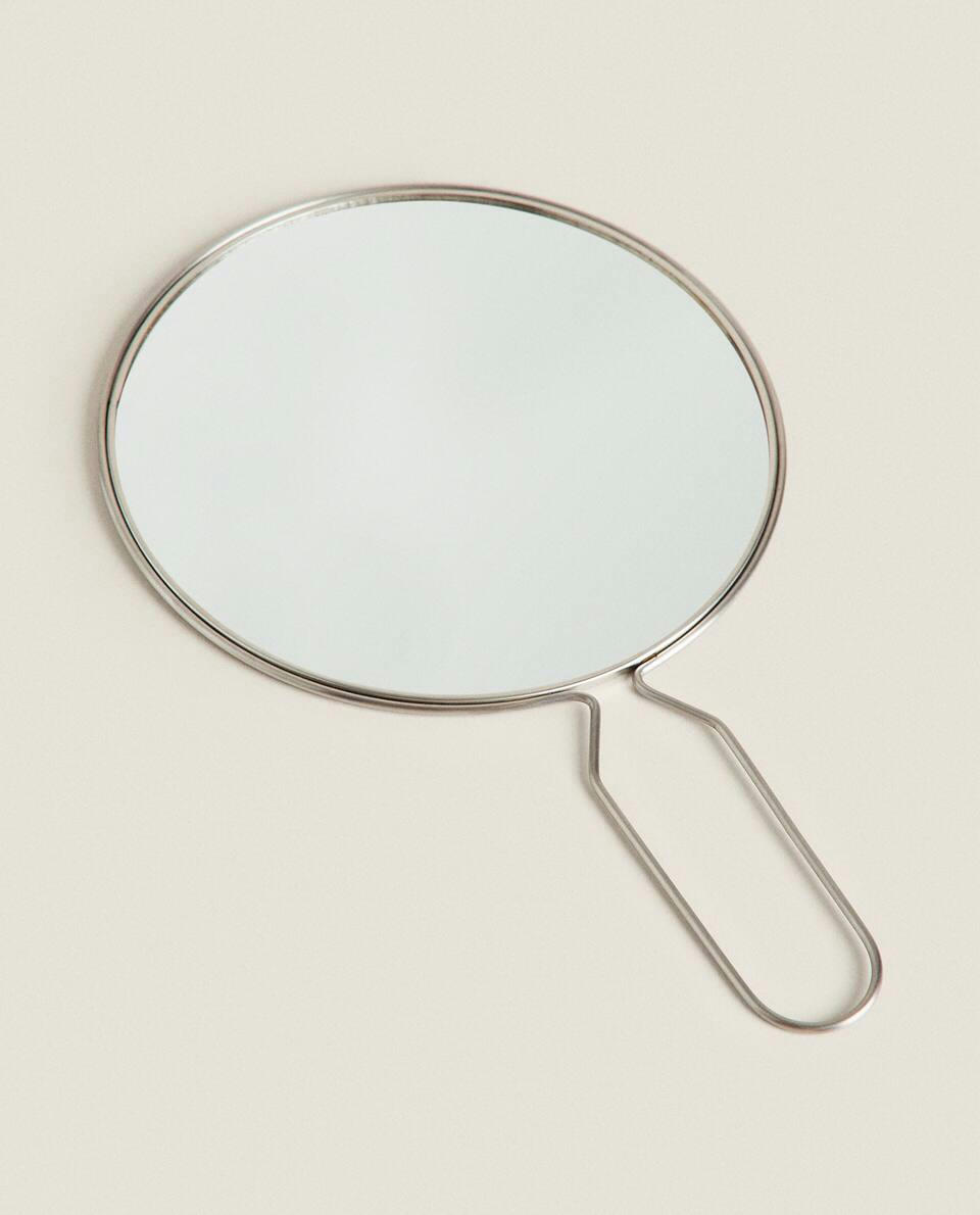 HAND-HELD MIRROR WITH STEEL FRAME