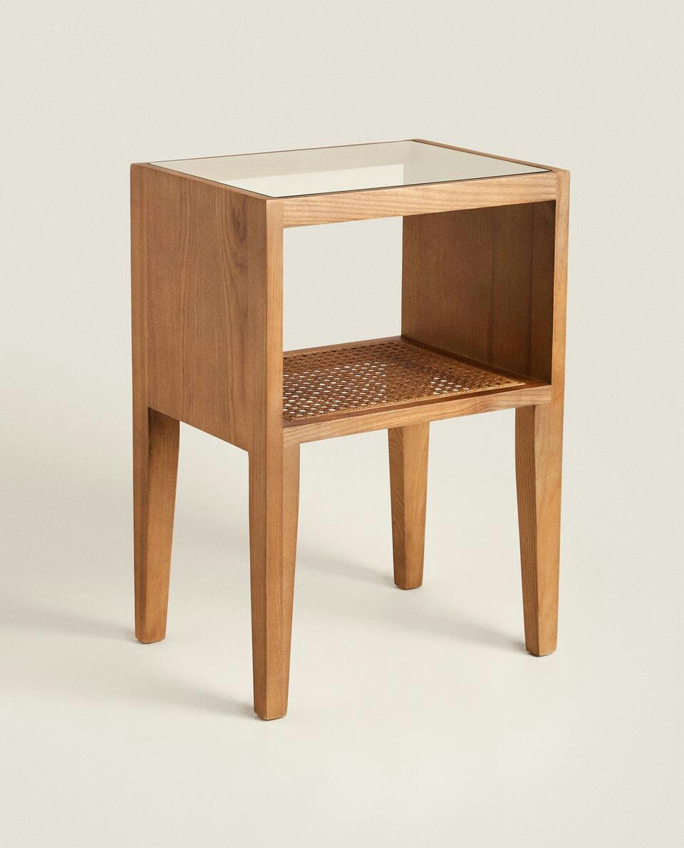 WOODEN BEDSIDE TABLE