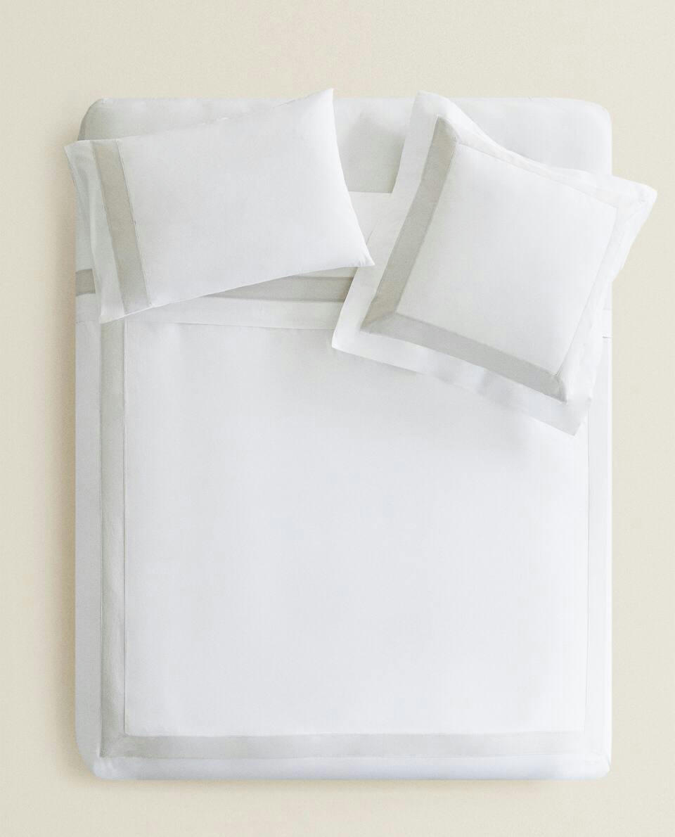 DUVET COVER WITH LINEN BORDER