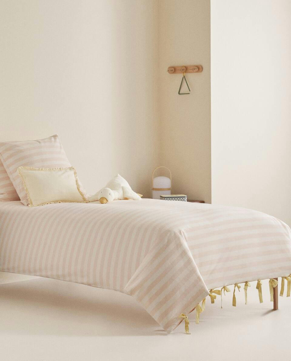 STRIPED FLANNEL FITTED SHEET