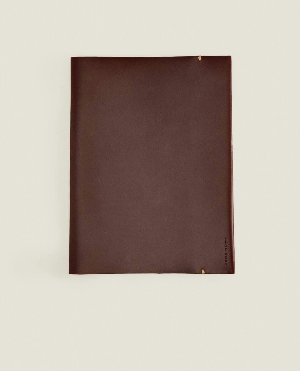 LEATHER BOOK COVER WITH TOPSTITCHING