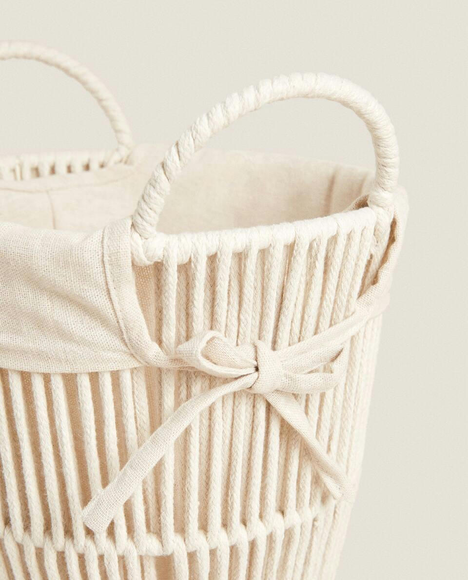 COTTON LINED WASTEPAPER BASKET