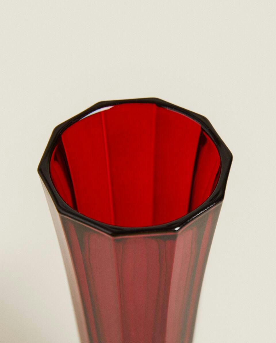 CHRISTMAS FACETED GLASS FLUTE