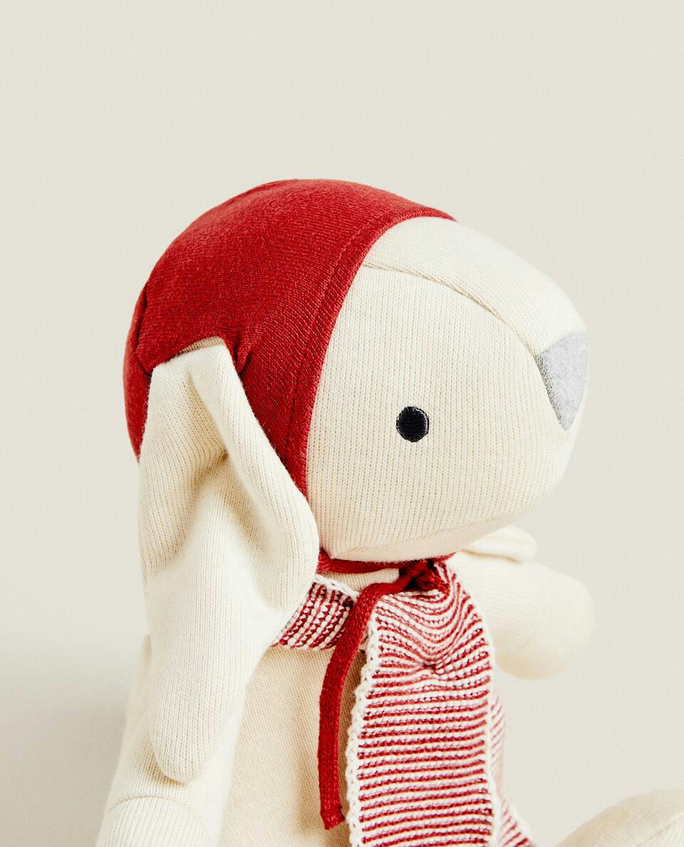 BUNNY SOFT TOY WITH CHRISTMAS KNIT HAT