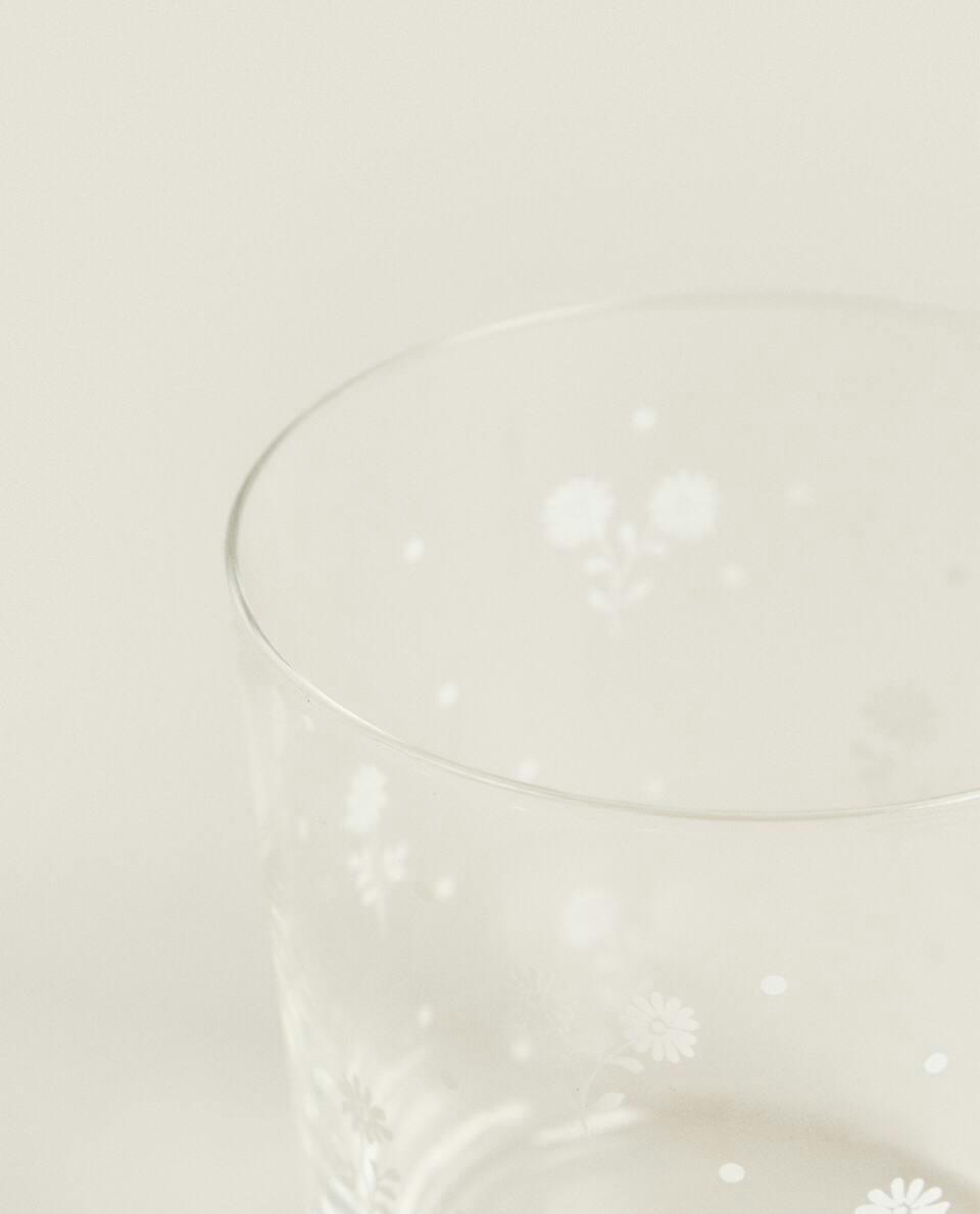 FLORAL GLASS TUMBLER