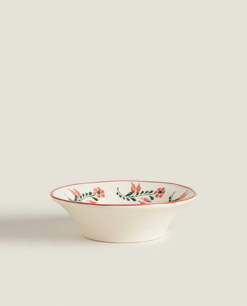 FLORAL EARTHENWARE BOWL