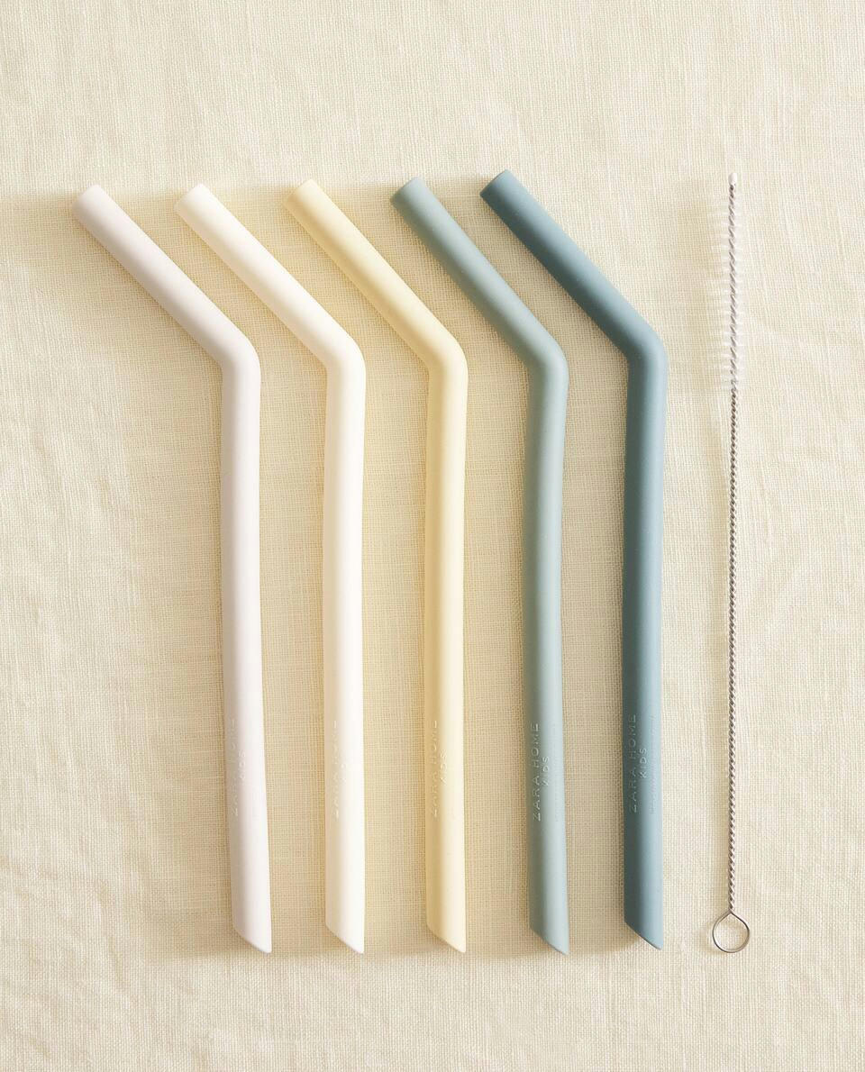 SILICONE STRAWS (PACK OF 5)