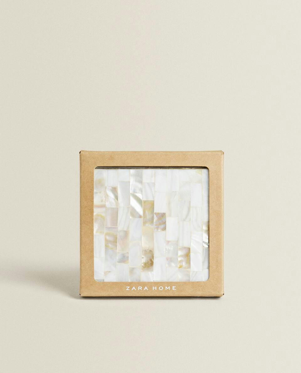 MOTHER-OF-PEARL COASTER (PACK OF 4)