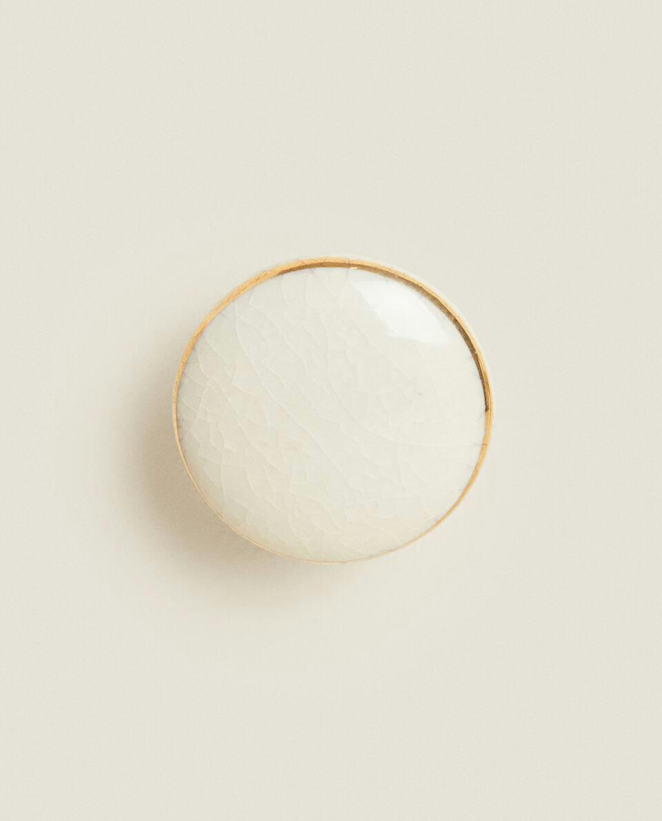 GOLD AND WHITE DOOR KNOB (PACK OF 2)