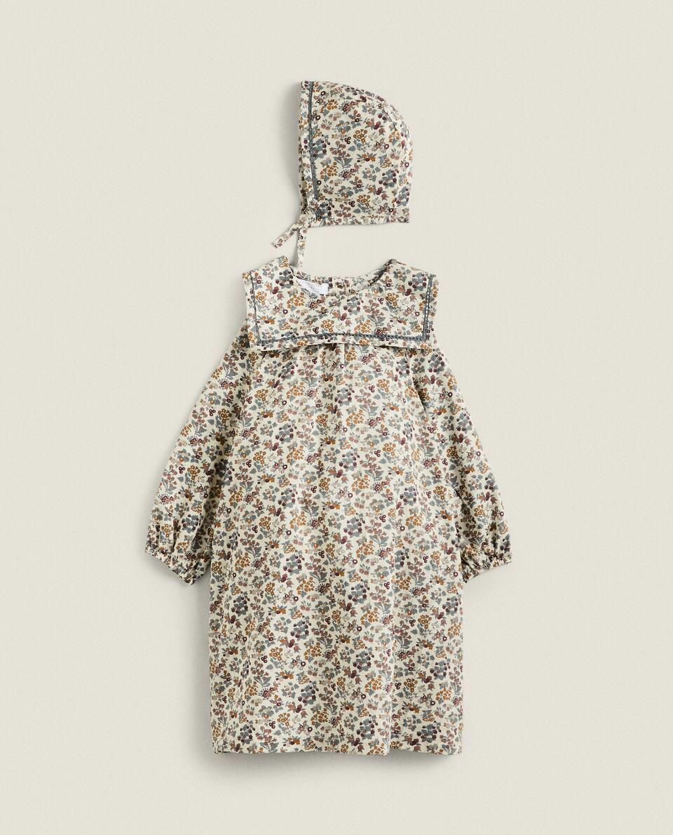 FLORAL PRINT FABRIC CHILDREN'S BONNET