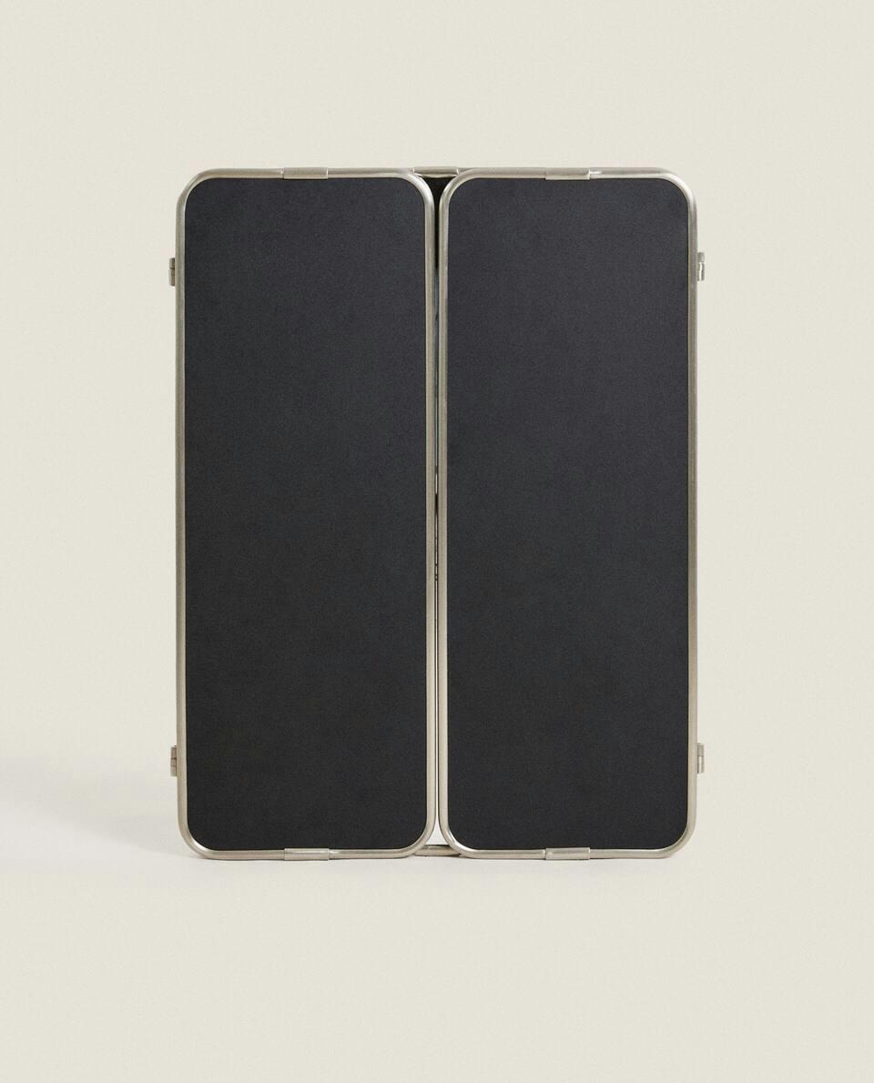 TRIPTYCH WALL MIRROR WITH SILVER FRAME