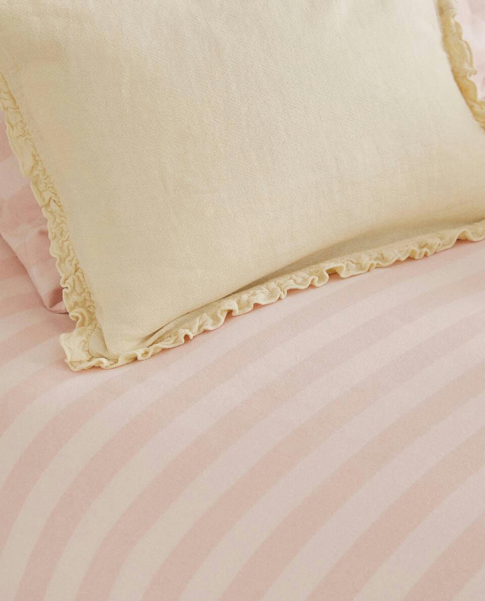 STRIPED FLANNEL FITTED SHEET