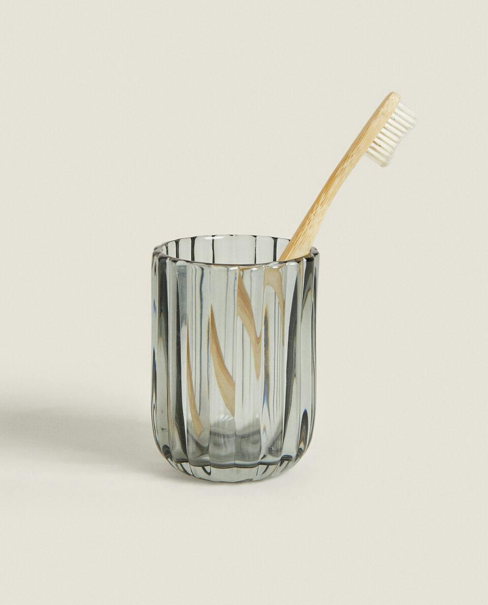 RAISED DESIGN GLASS BATHROOM SET