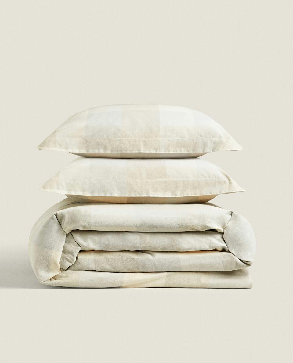 CHECK FLANNEL DUVET COVER