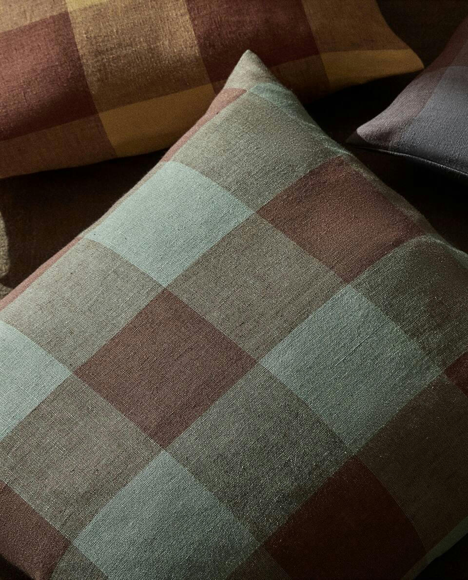CHECK CUSHION COVER