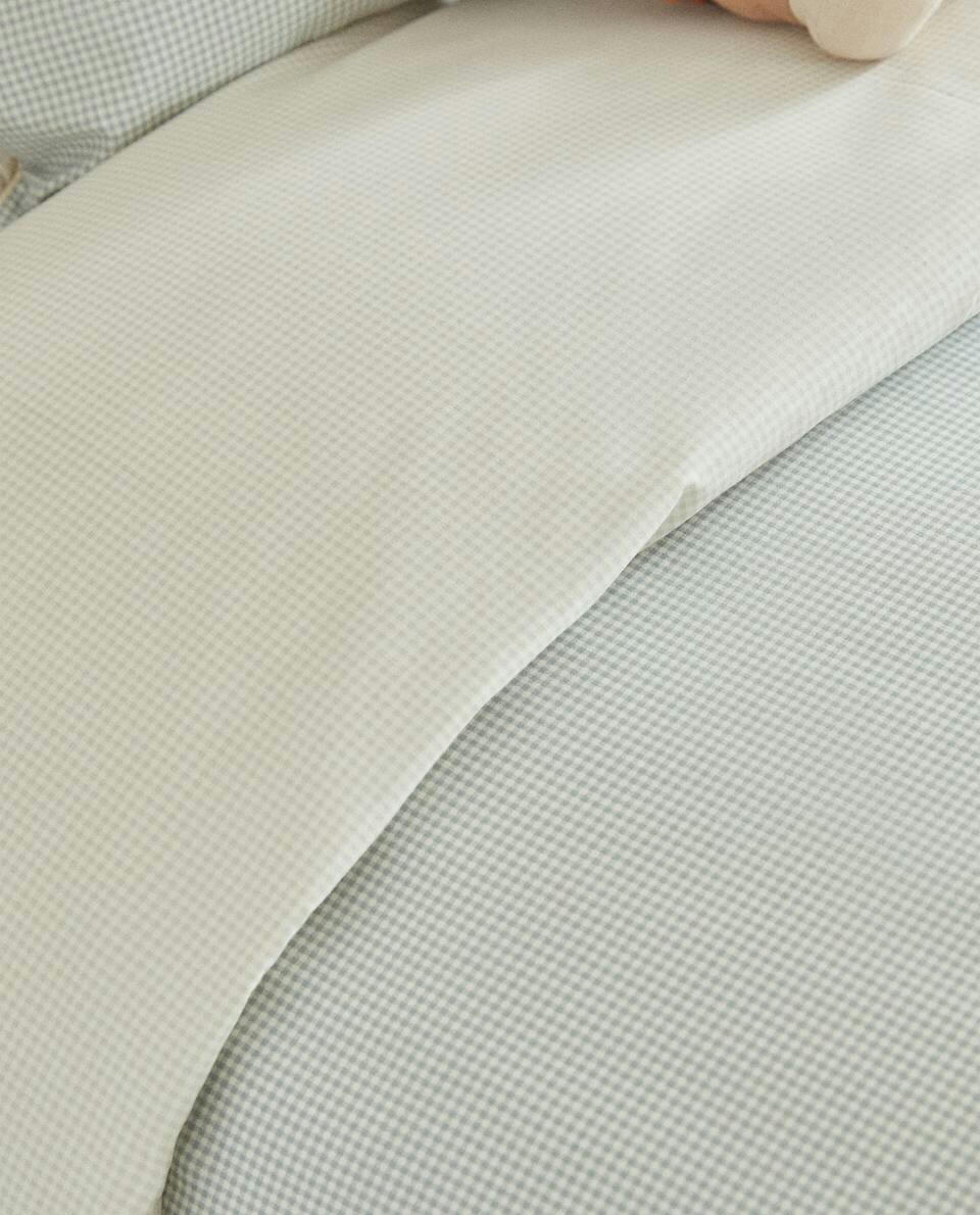 GINGHAM PRINT FITTED SHEET
