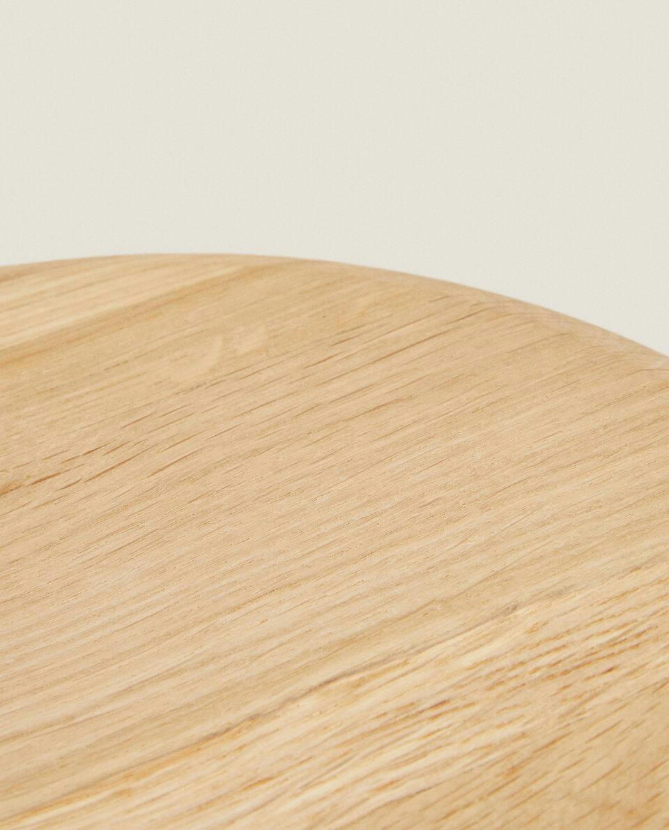 OAK AND STEEL STOOL