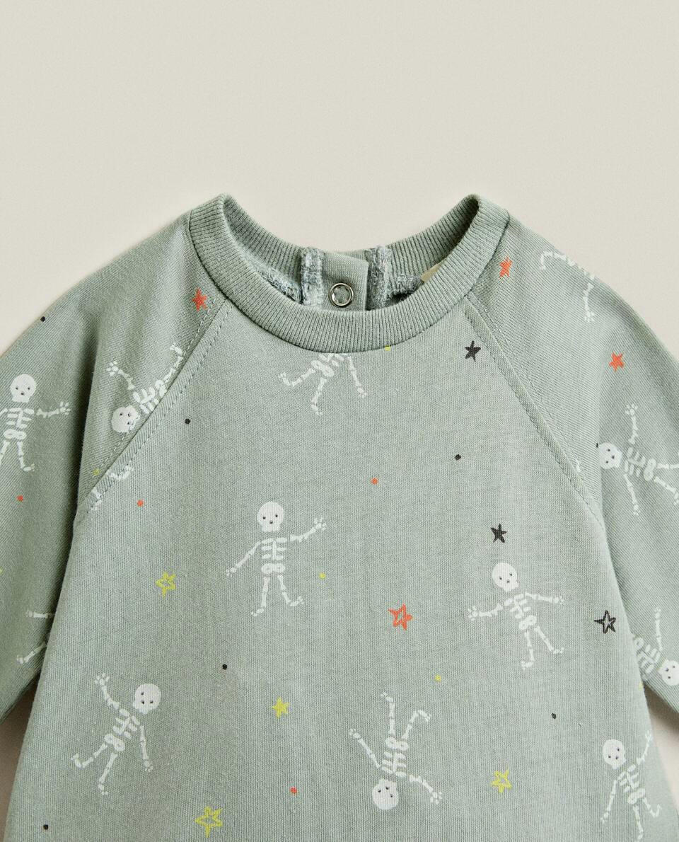 HALLOWEEN BABY ROMPER WITH SKELETONS