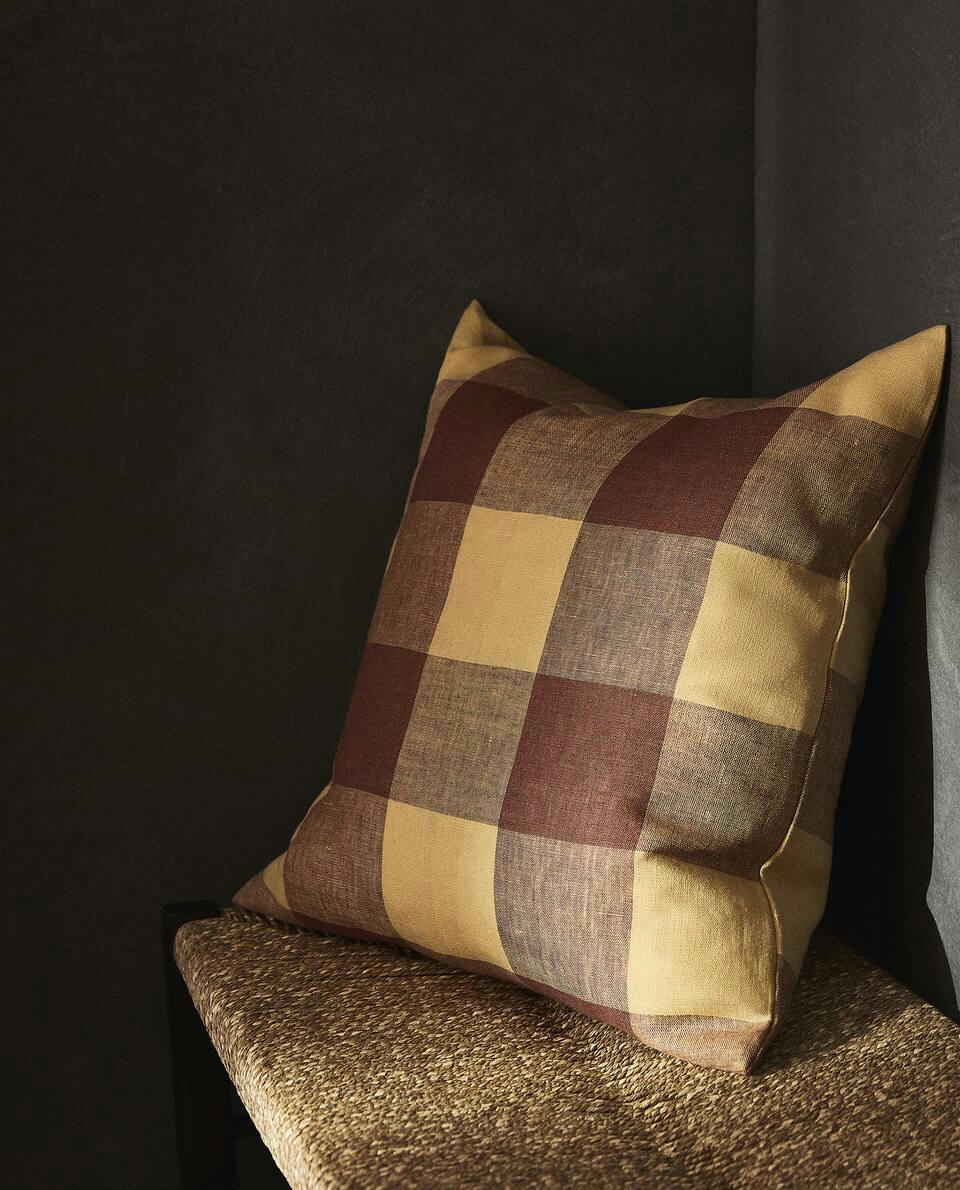 CHECK CUSHION COVER