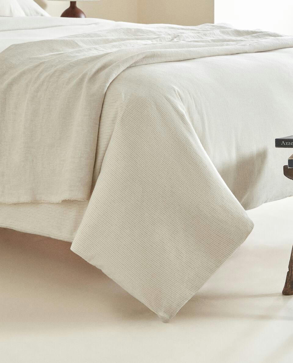 STRIPED FLANNEL DUVET COVER