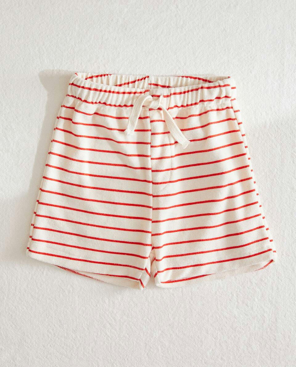 STRIPED TERRY SHORTS