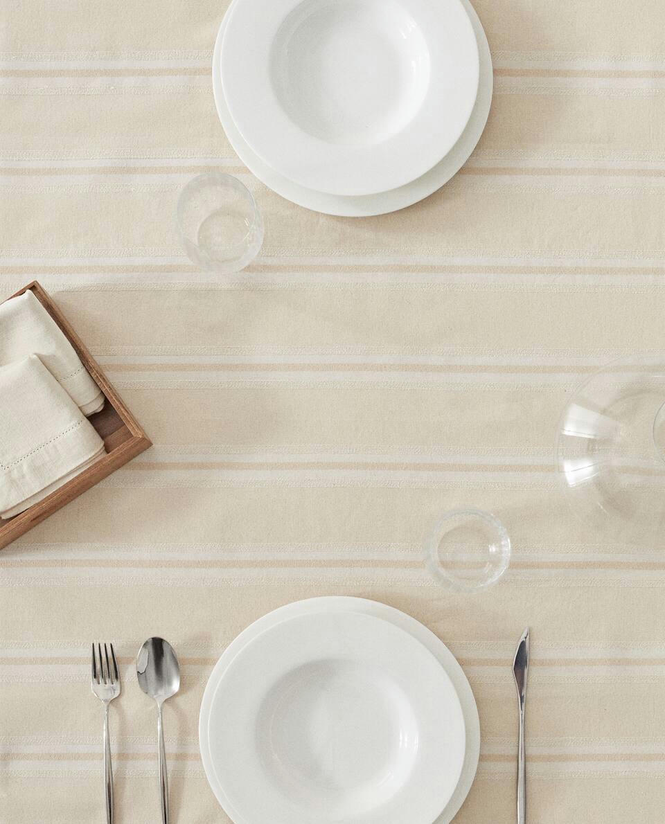 DYED THREAD COTTON TABLECLOTH